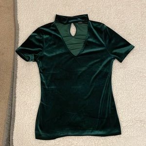 Velvet Green v neck chocker top